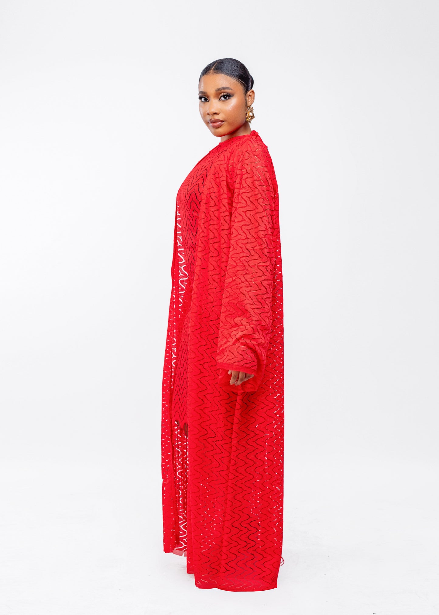 Monalisa - 2 piece kimono and fitted fringe lace dress