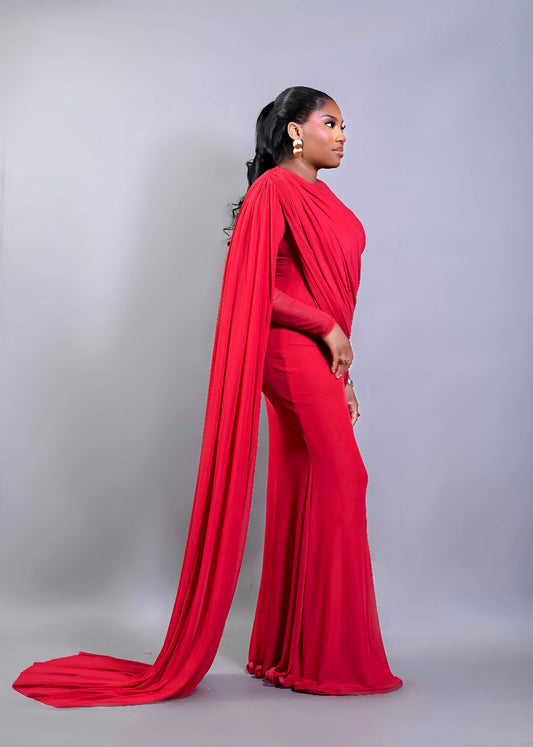 RED MESH DRESS - Bibirẹ̀