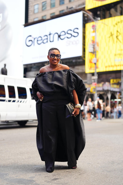 2- piece Kese black cape high low and wide leg pant set