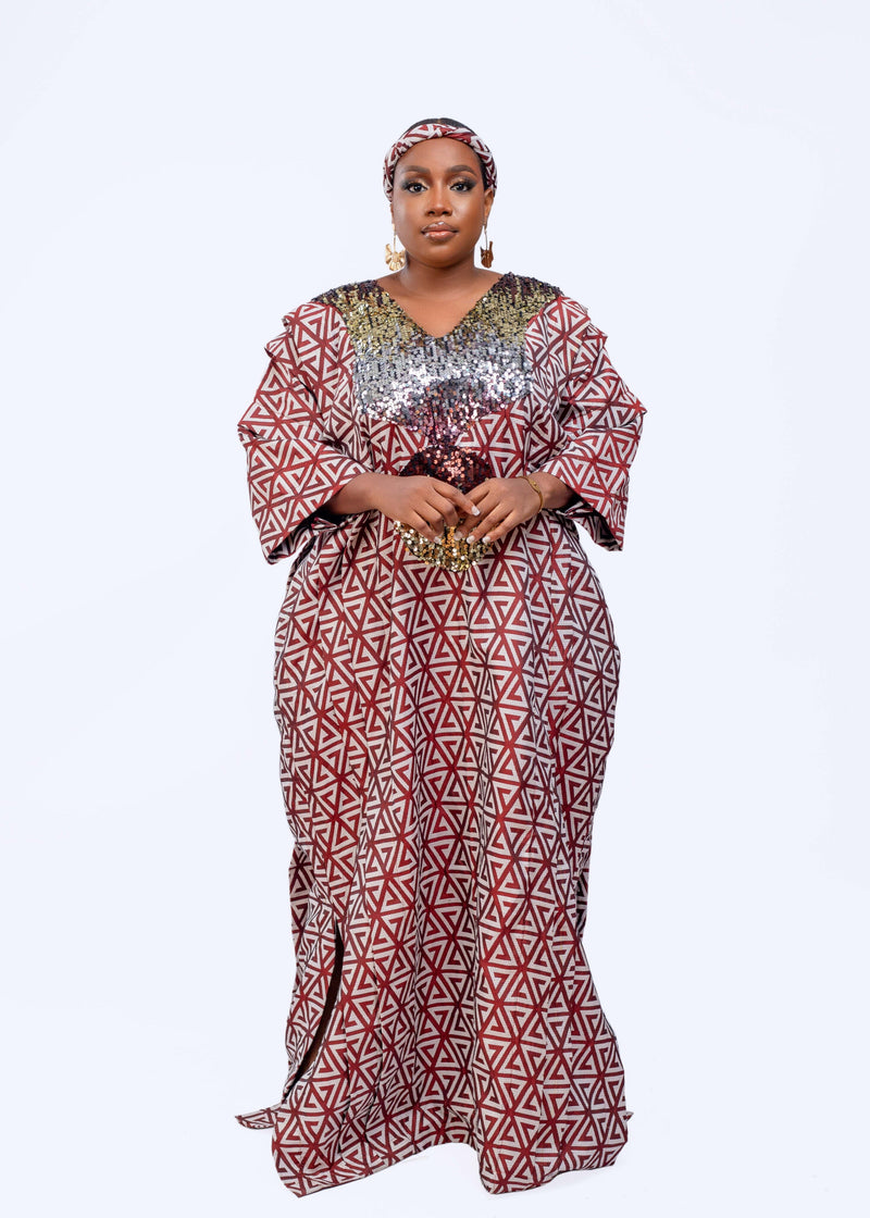 Amariah Boubou Reloaded - Women African kaftan Damask boubou long dress