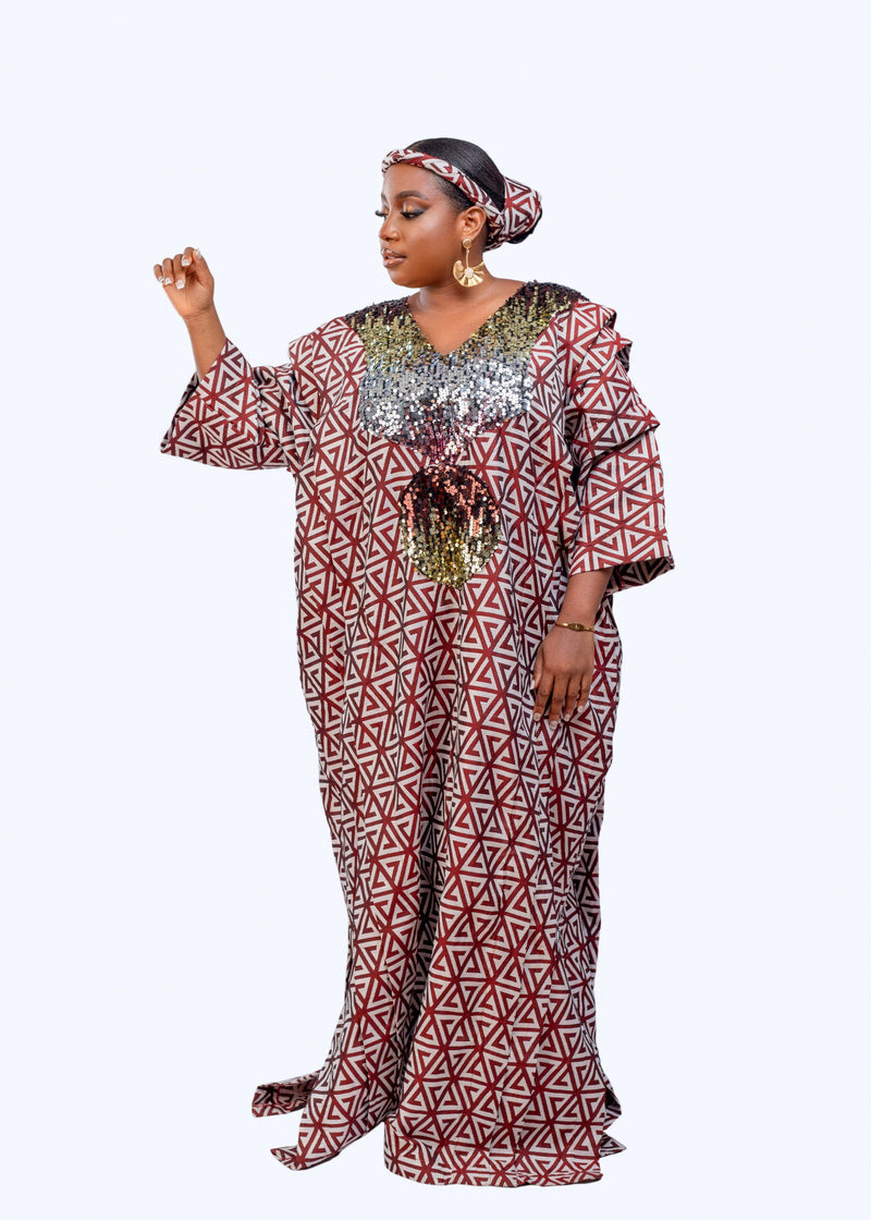 Amariah Boubou Reloaded - Women African kaftan Damask boubou long dress