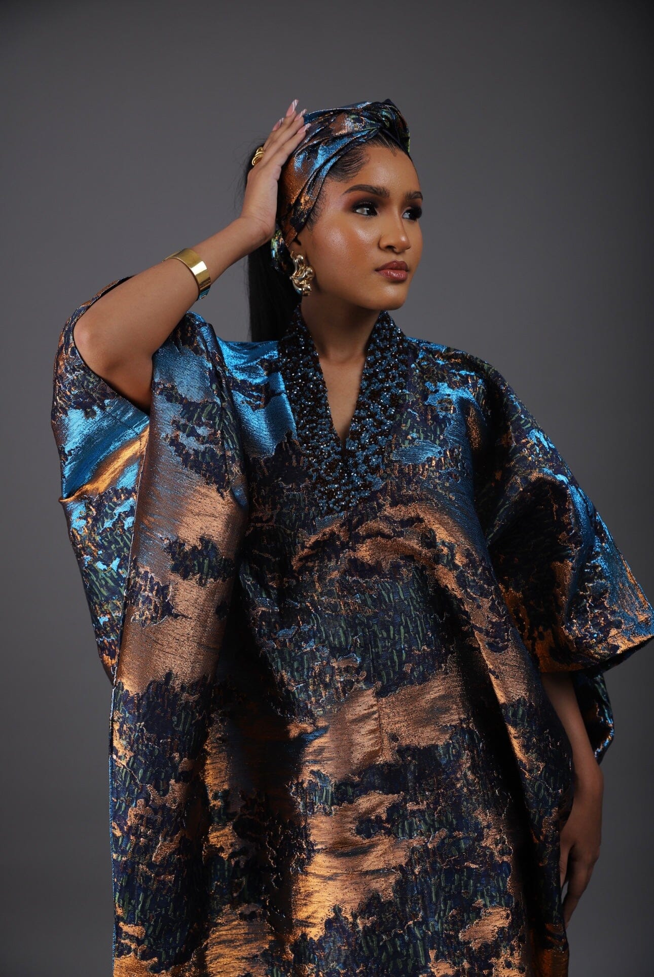 Awuke 2.0 Brocade Beaded Damask Boubou