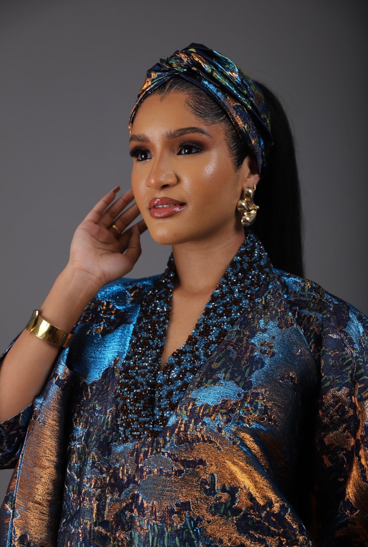 Awuke 2.0 Brocade Beaded Damask Boubou