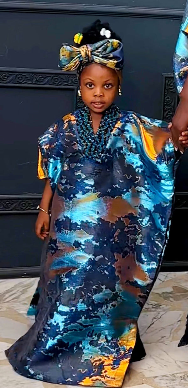 Awuke 2.0 Brocade Beaded Damask Boubou(For Kids)
