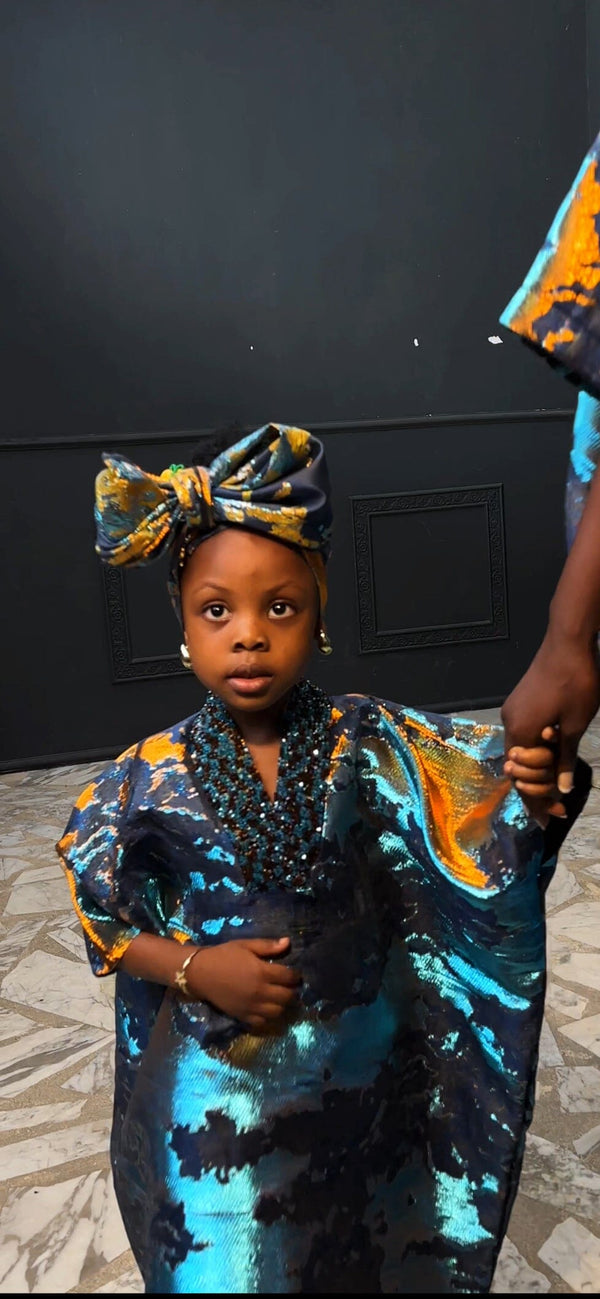 Awuke 2.0 Brocade Beaded Damask Boubou(For Kids)