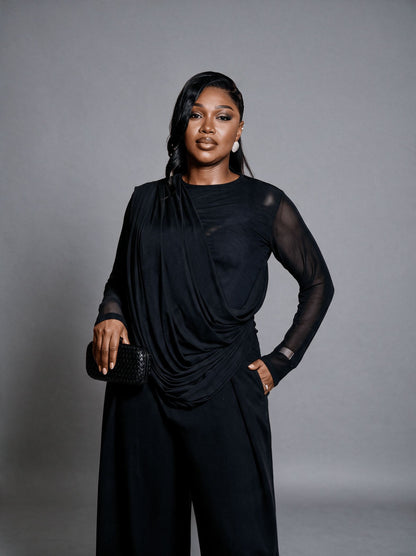 BLACK MESH TOP