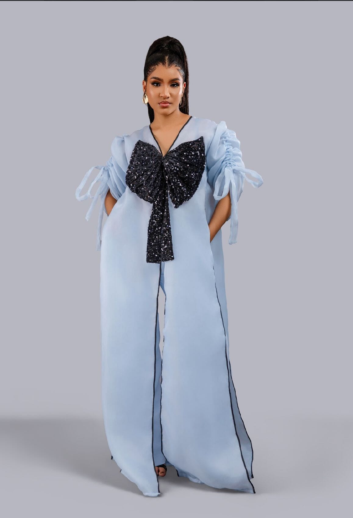 BLUE KIMONO PANT SET