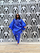 Boss Set Straight pants and long Tunic Top (Blue)