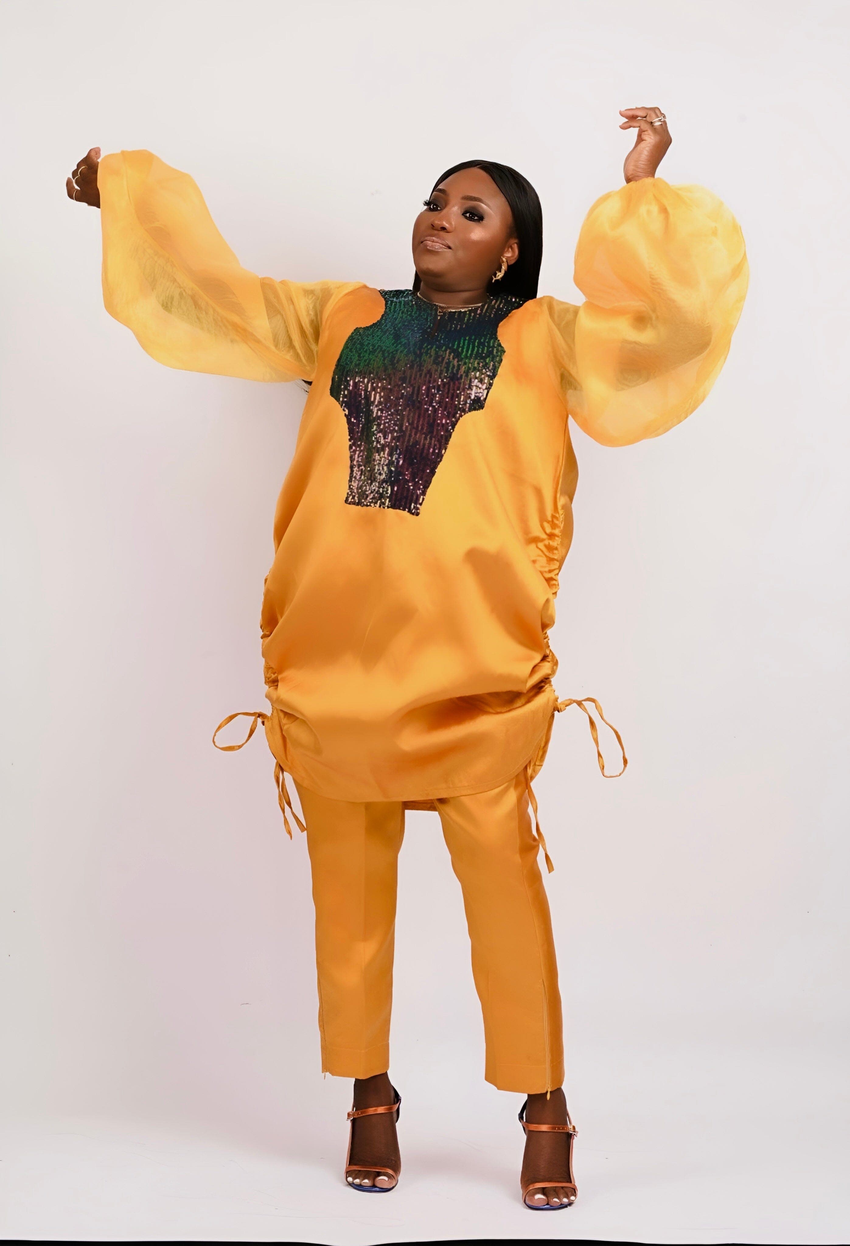 Boss Set Straight pants and long Tunic Top (burnt gold)