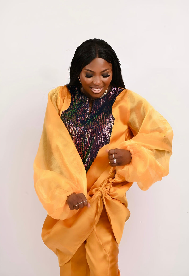 Boss Set Straight pants and long Tunic Top (burnt gold)