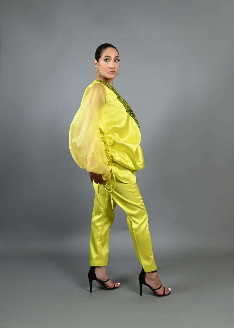 Boss Set Straight pants and long Tunic Top (Neon)