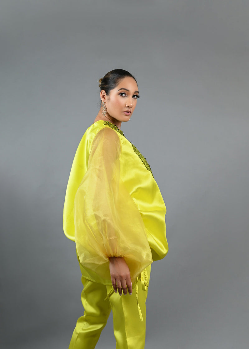 Boss Set Straight pants and long Tunic Top (Neon)