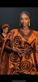 Brown Agbada Luxury Boubou kaftan dress