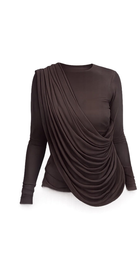 BROWN MESH TOP