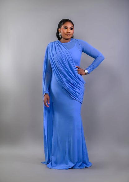 DEEP BLUE MESH DRESS - Bibirẹ̀