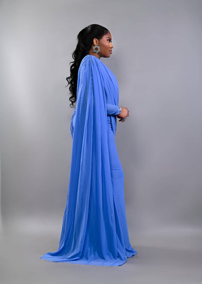 DEEP BLUE MESH DRESS - Bibirẹ̀