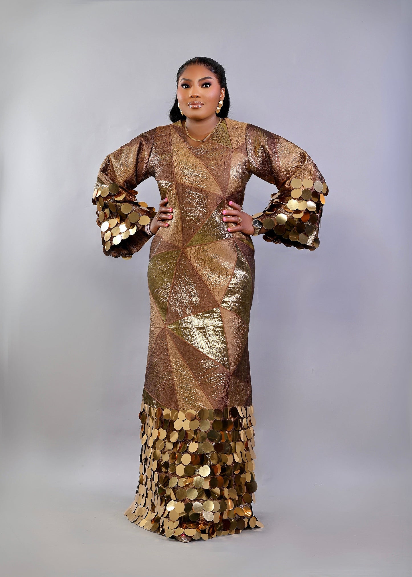 FIA GOLD BROCADE DRESS - Bibirẹ̀