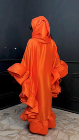 Flako Orange Dress With Ruffles Boubou