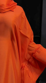 Flako Orange Dress With Ruffles Boubou