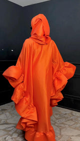 Flako Orange Dress With Ruffles Boubou