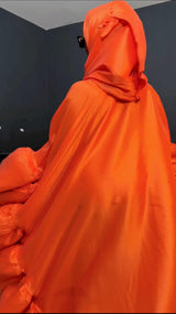 Flako Orange Dress With Ruffles Boubou