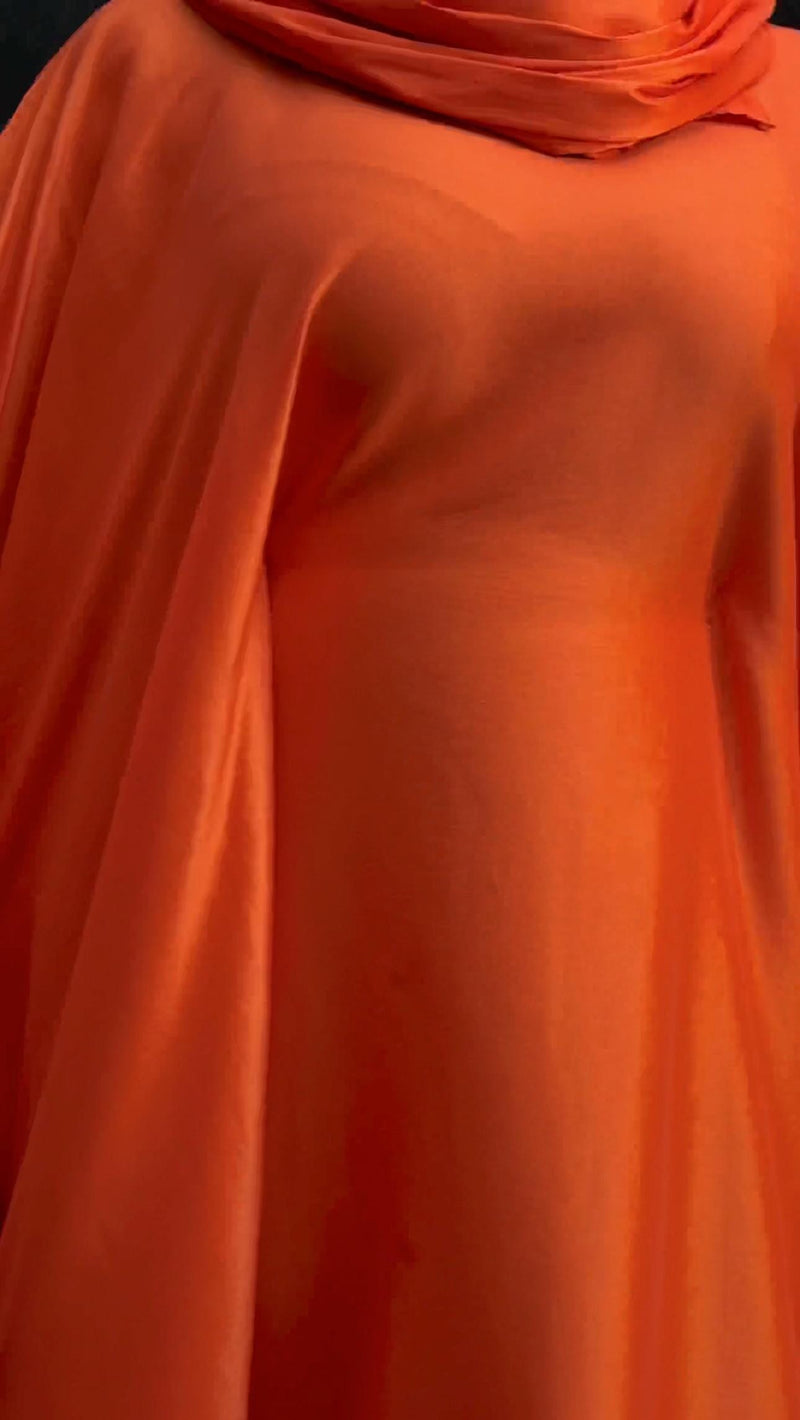 Flako Orange Dress With Ruffles Boubou