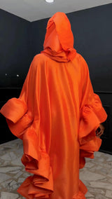 Flako Orange Dress With Ruffles Boubou