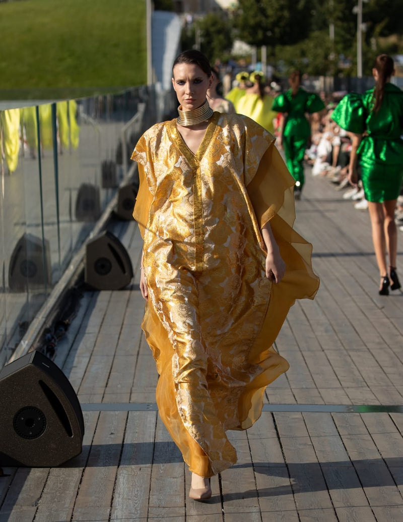 Jies Damask Boubou kaftan dress