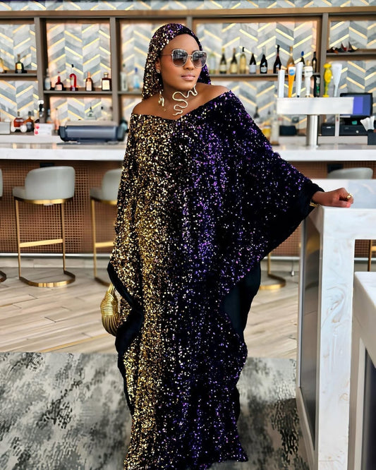 Joro Sequin Dress Boubou (purple)