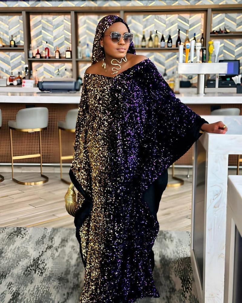 Joro Sequin Dress Boubou (purple)