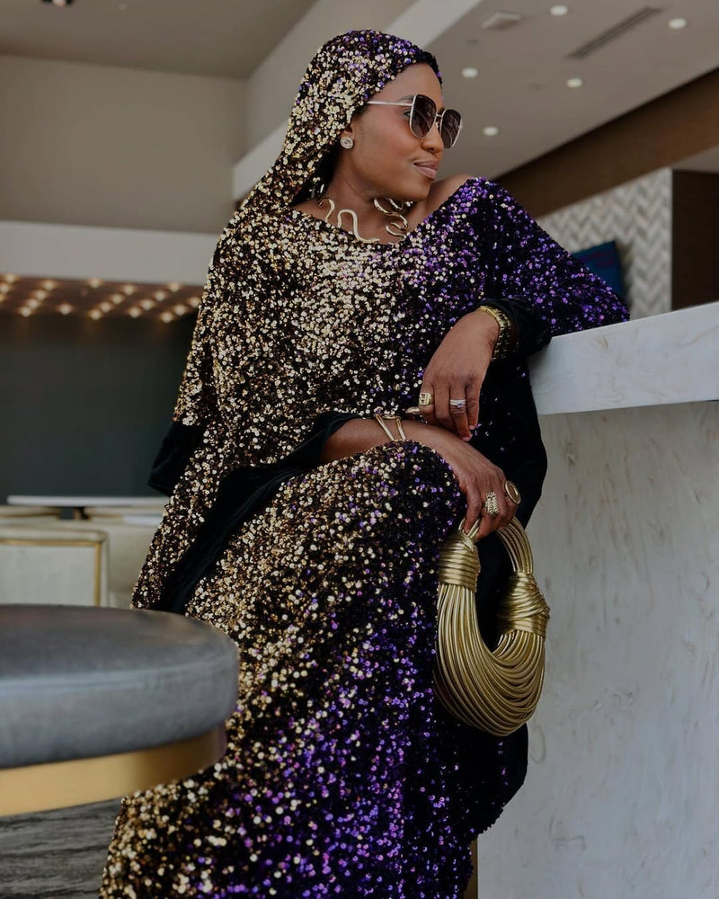 Joro Sequin Dress Boubou (purple)