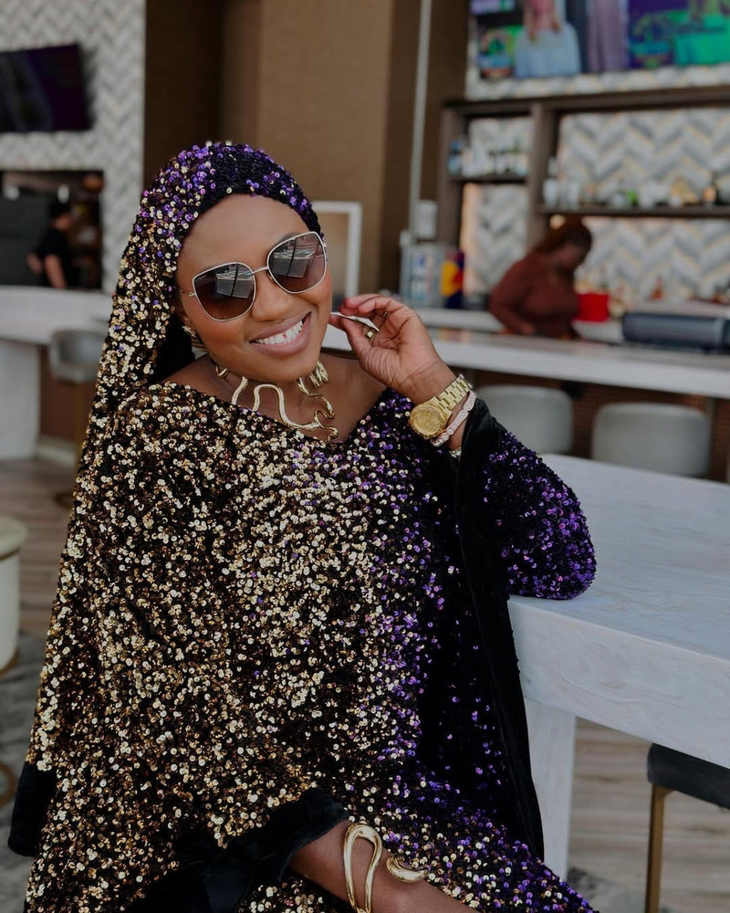 Joro Sequin Dress Boubou (purple)