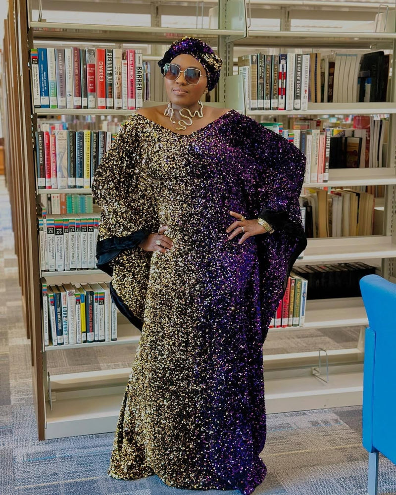 Joro Sequin Dress Boubou (purple)