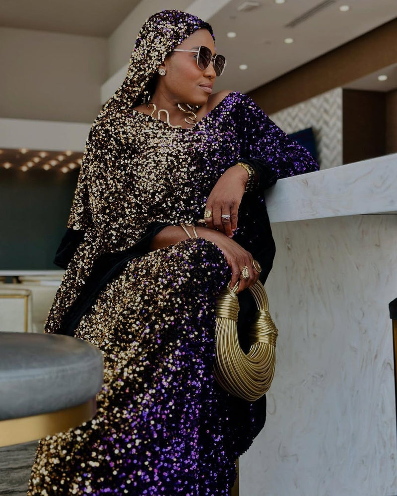 Joro Sequin Dress Boubou (purple)