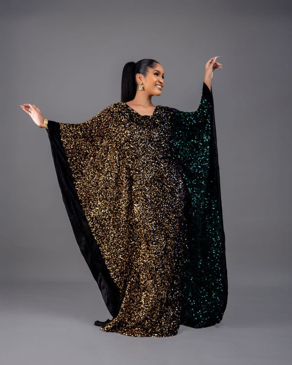 Joro Sequin Dress Boubou (teal green)