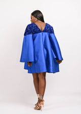 Koroba Blue embellished sequin flare short dress Look 21