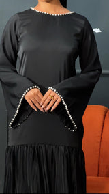 Laho Pearl Long Pleated Bow Boubou Dress