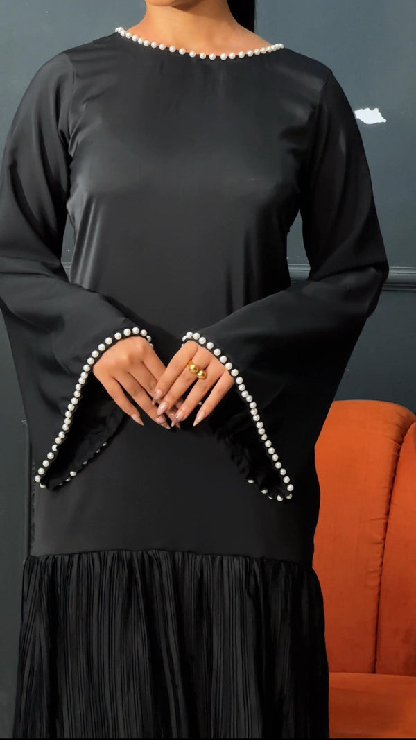 Laho Pearl Long Pleated Bow Boubou Dress