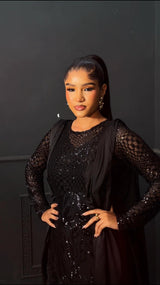 Obimo Sequin Black Dress Boubou