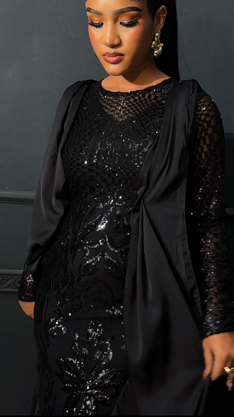 Obimo Sequin Black Dress Boubou
