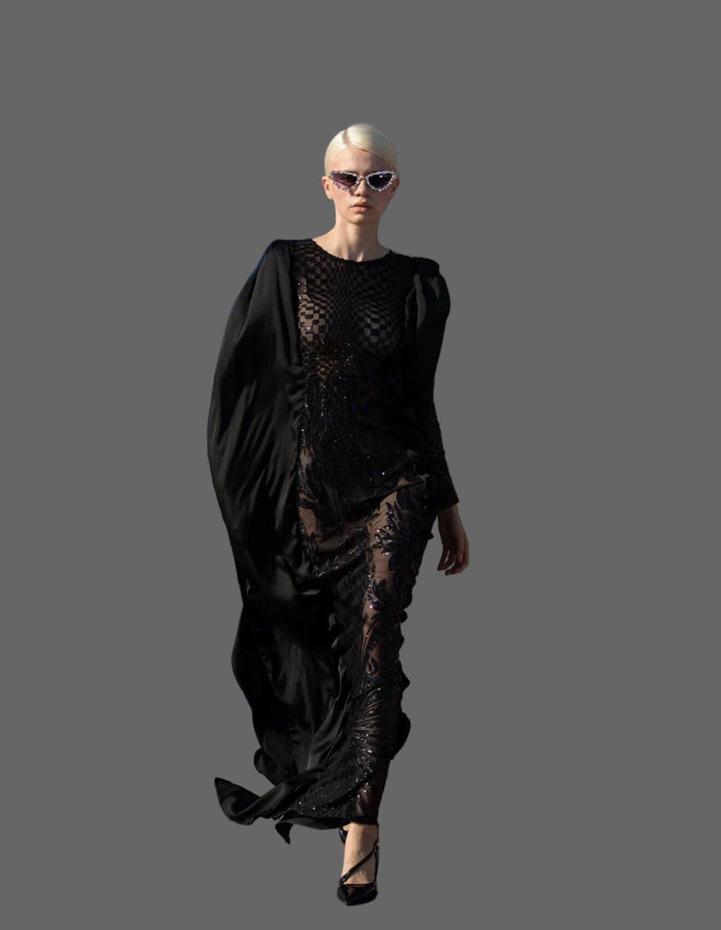 Obimo Sequin Black Maxi Dress