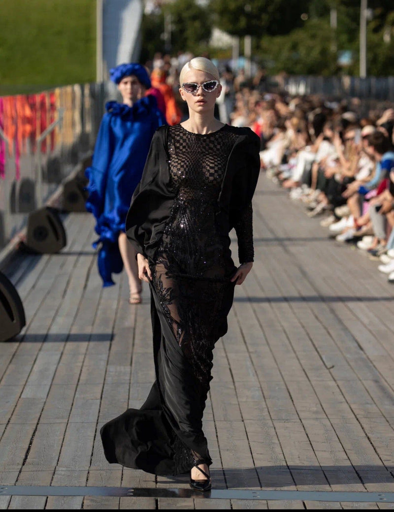 Obimo Sequin Black Maxi Dress