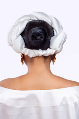 Omoge Silk Twist(White) -Women's African Cap