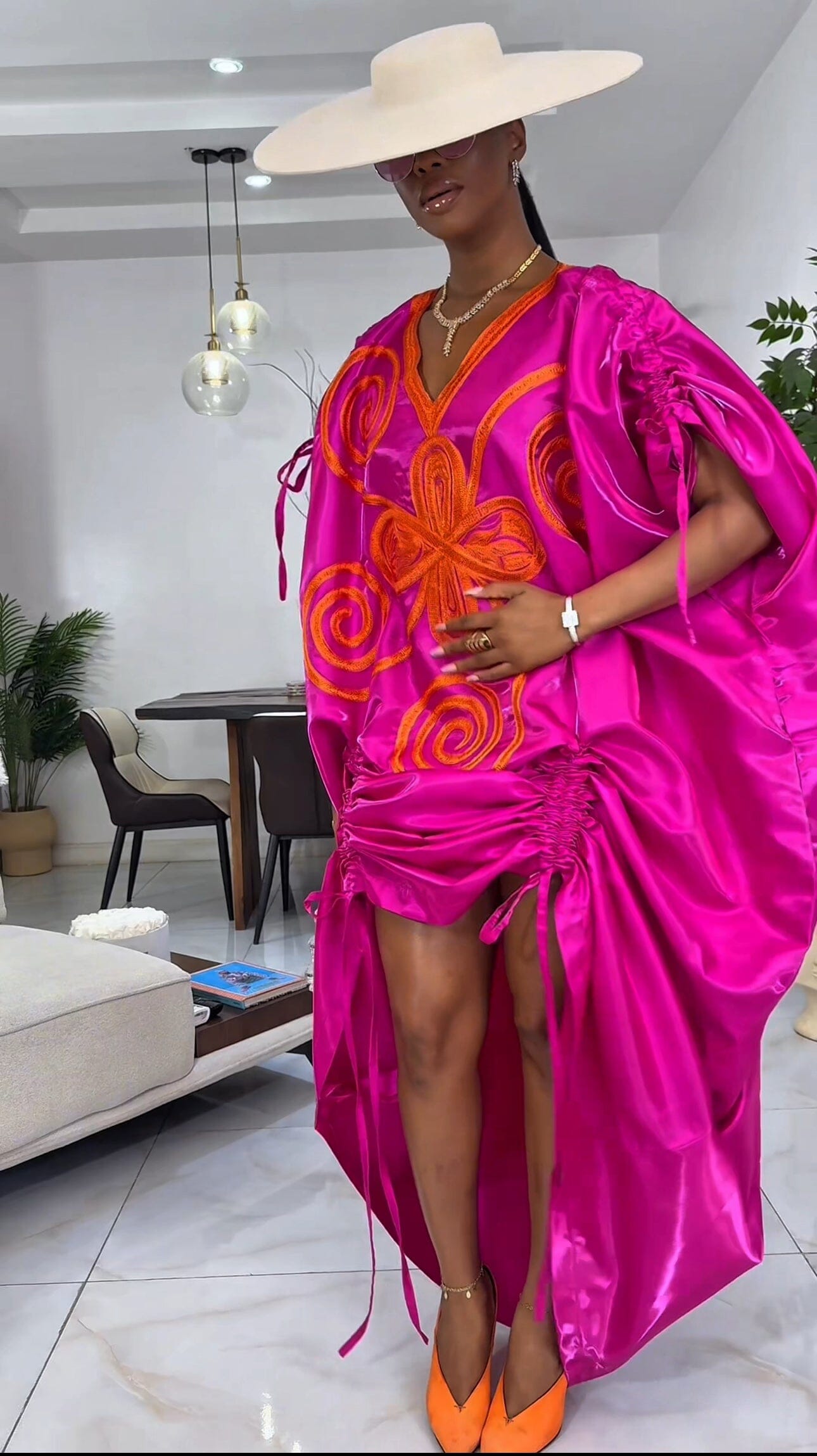 Picanto Pink Agbada Luxury kaftan Boubou dress