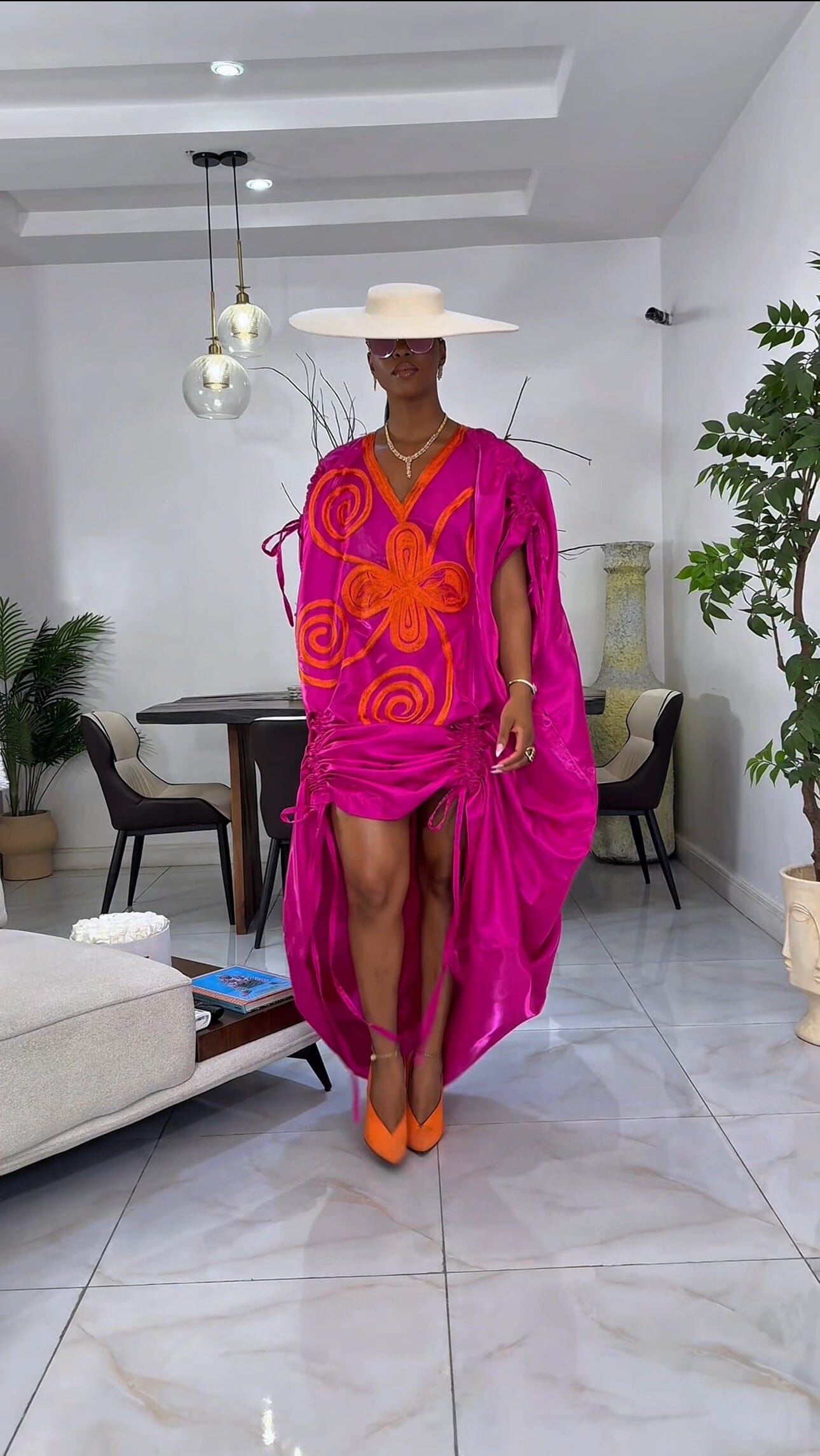 Picanto Pink Agbada Luxury kaftan Boubou dress