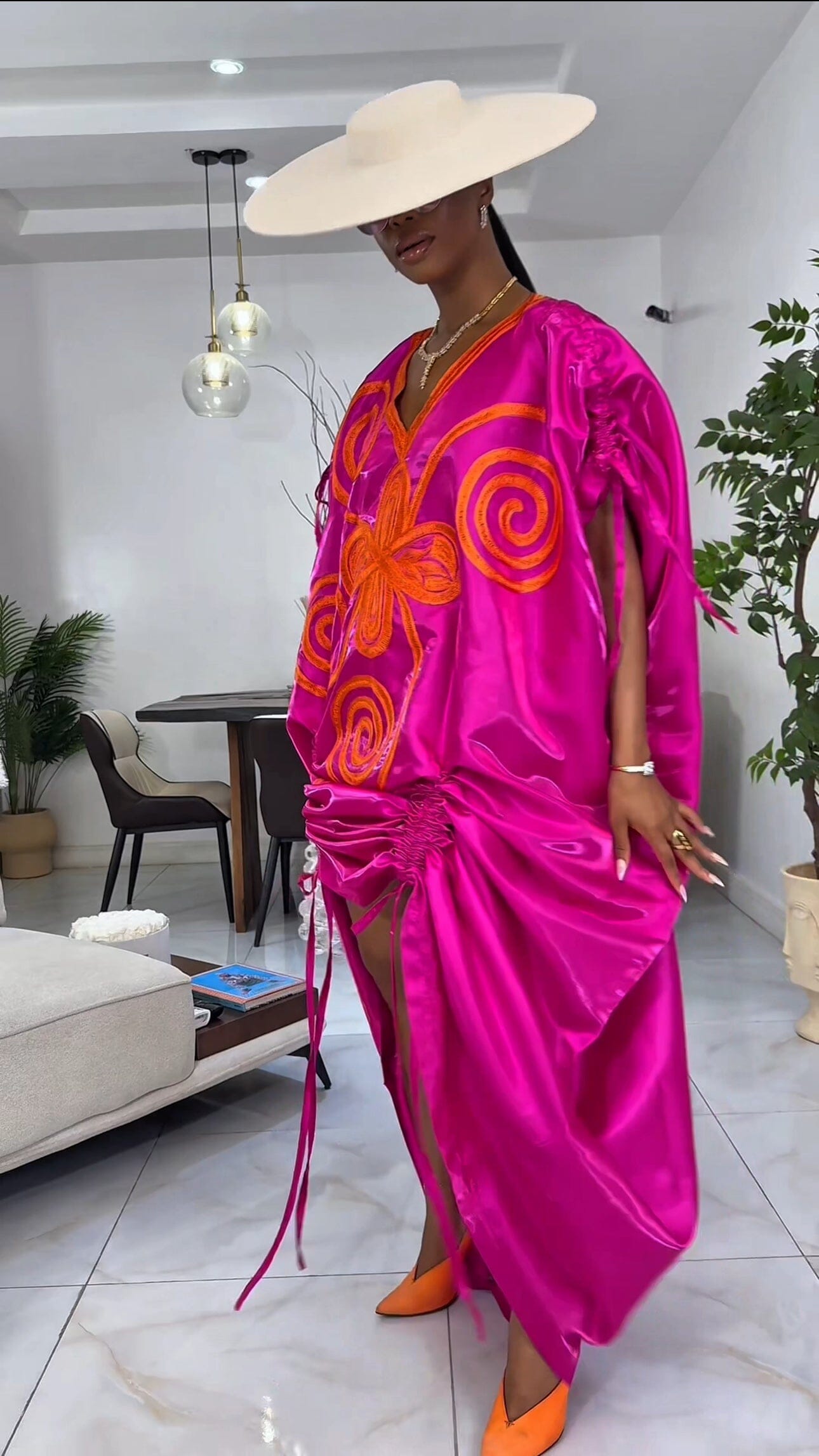Picanto Pink Agbada Luxury kaftan Boubou dress
