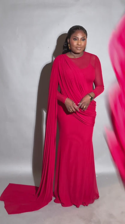 RED MESH DRESS  (INNER INCLUDED)