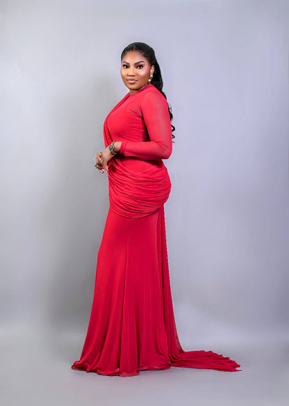 RED MESH DRESS - Bibirẹ̀