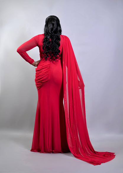 RED MESH DRESS - Bibirẹ̀