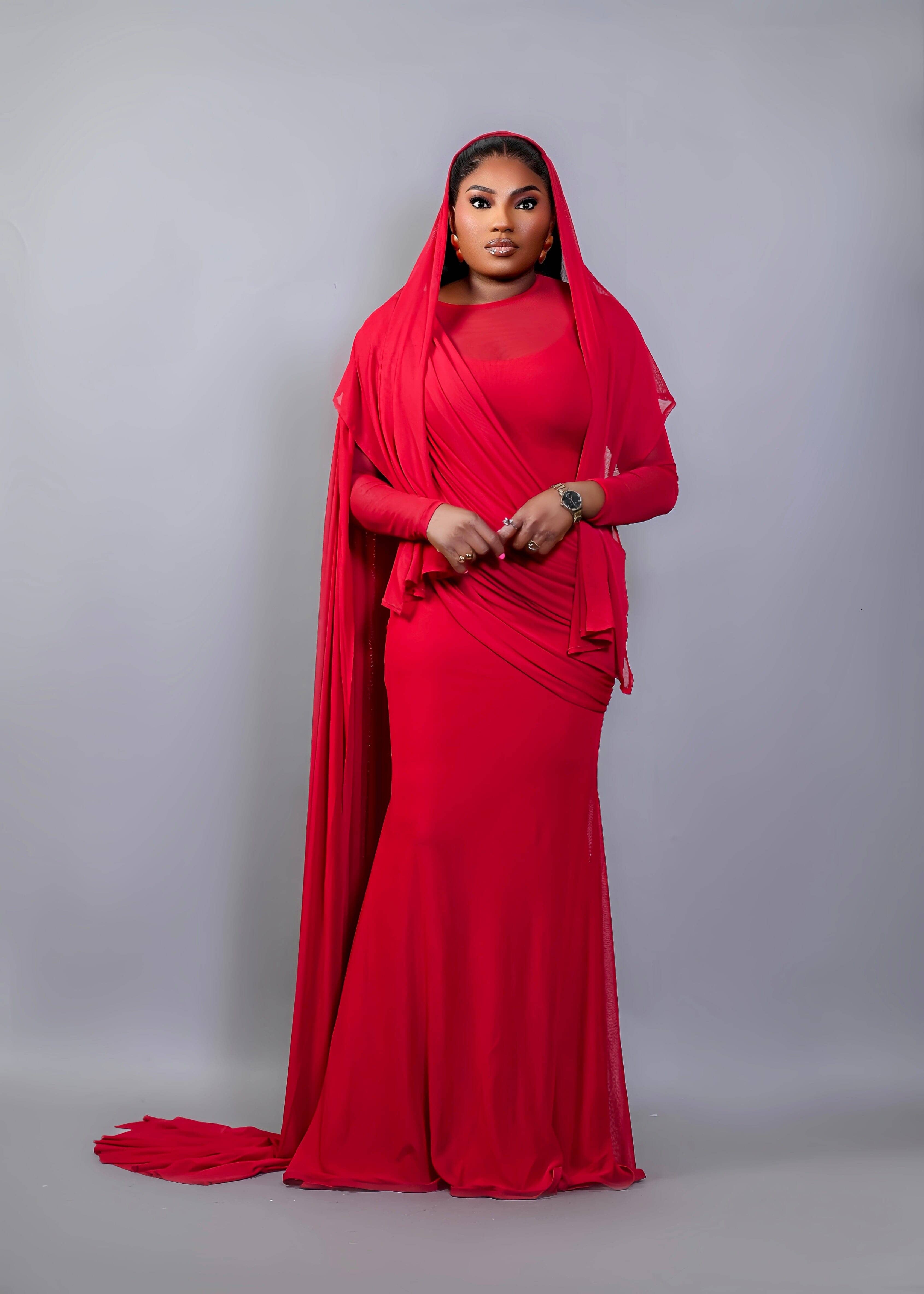 RED MESH DRESS - Bibirẹ̀